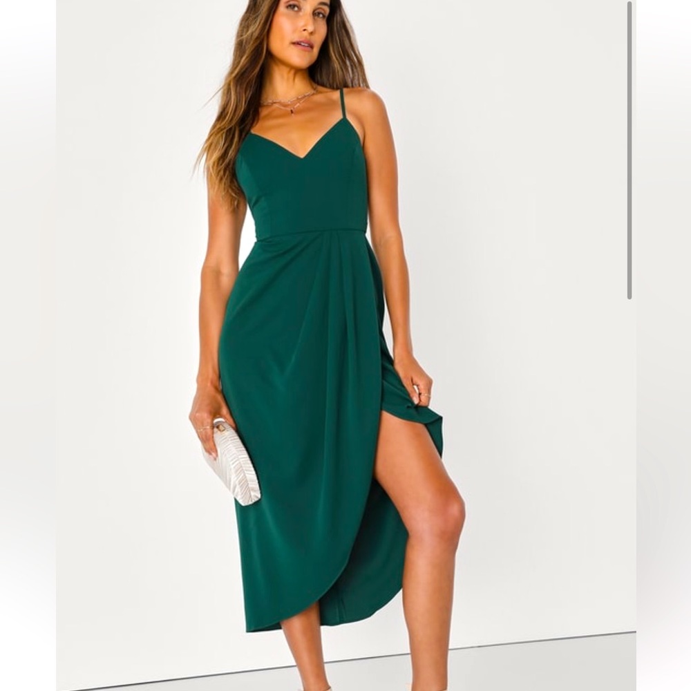 Green midi dress